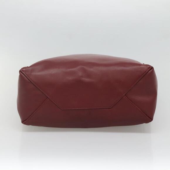 CELINE Horizontal Cabas Gusset Tote Bag Leather Red Silver - Picture 9 of 12